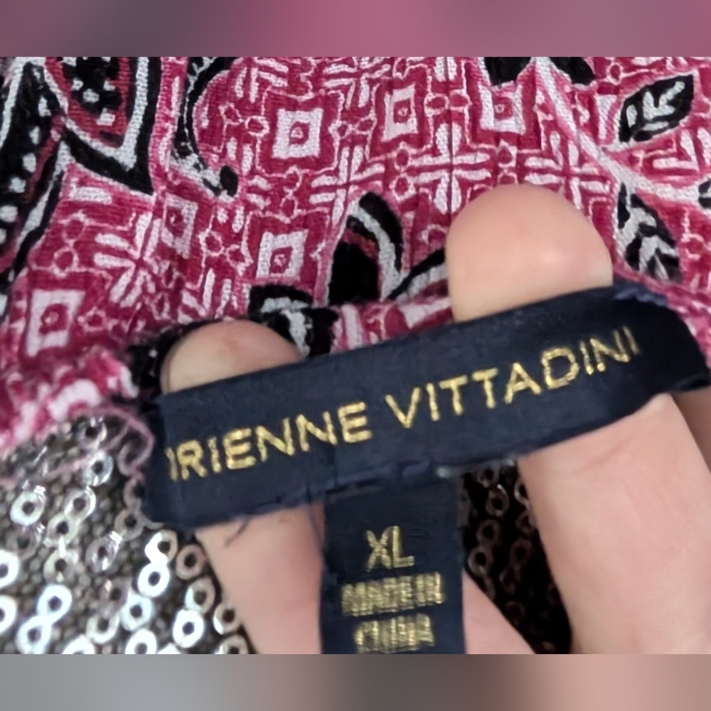 Adrienne Vittadini Pink and Black Paisley Mini Dress - Picture 4 of 4